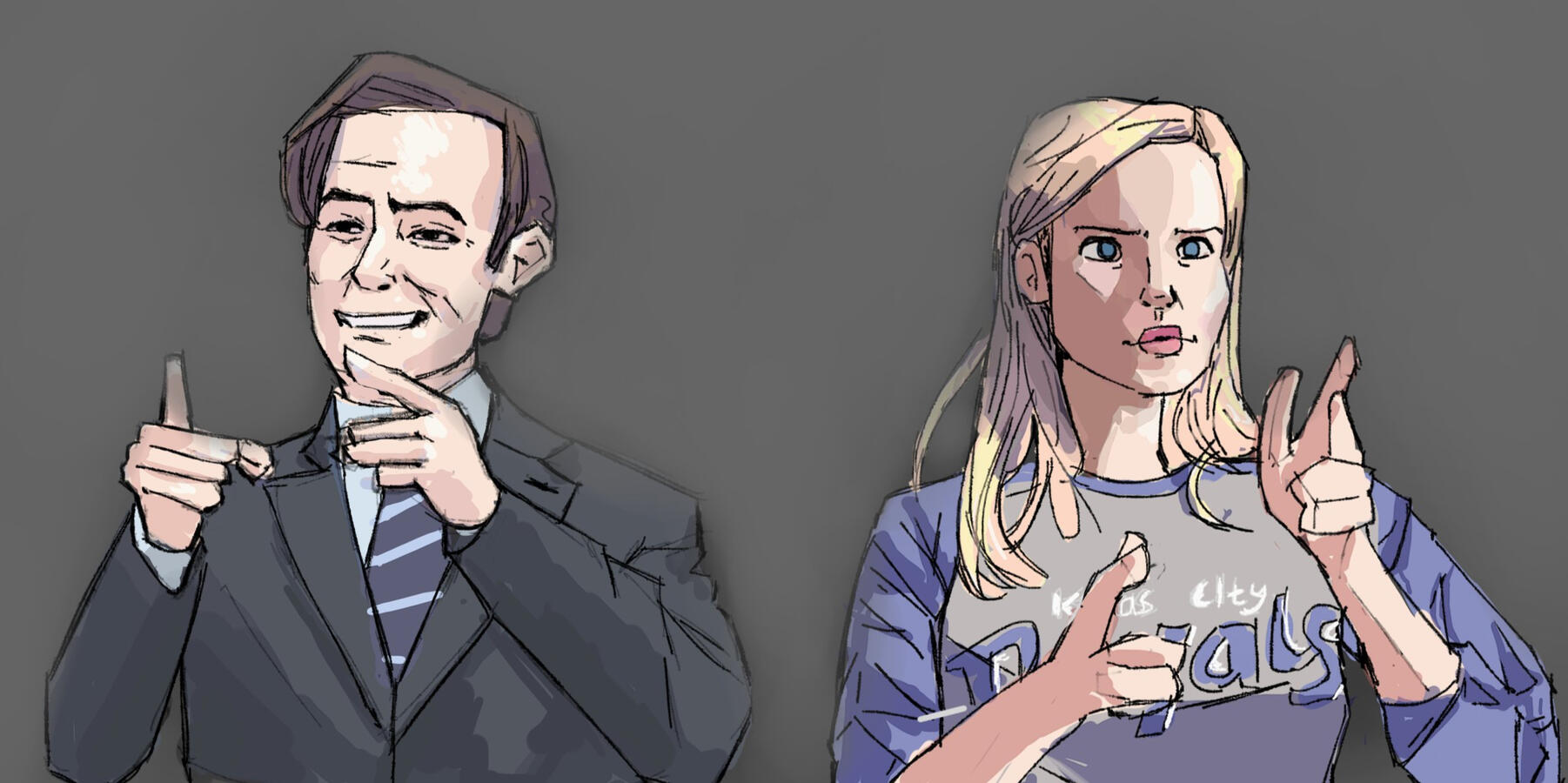 Saul Goodman and Kim Wexler from Better Call Saul