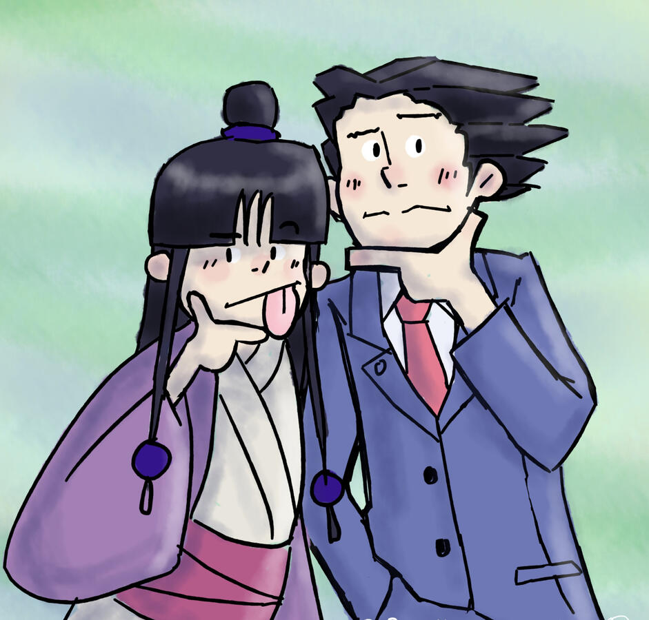 Phoenix Wright and Maya Fey from Ace Attorney