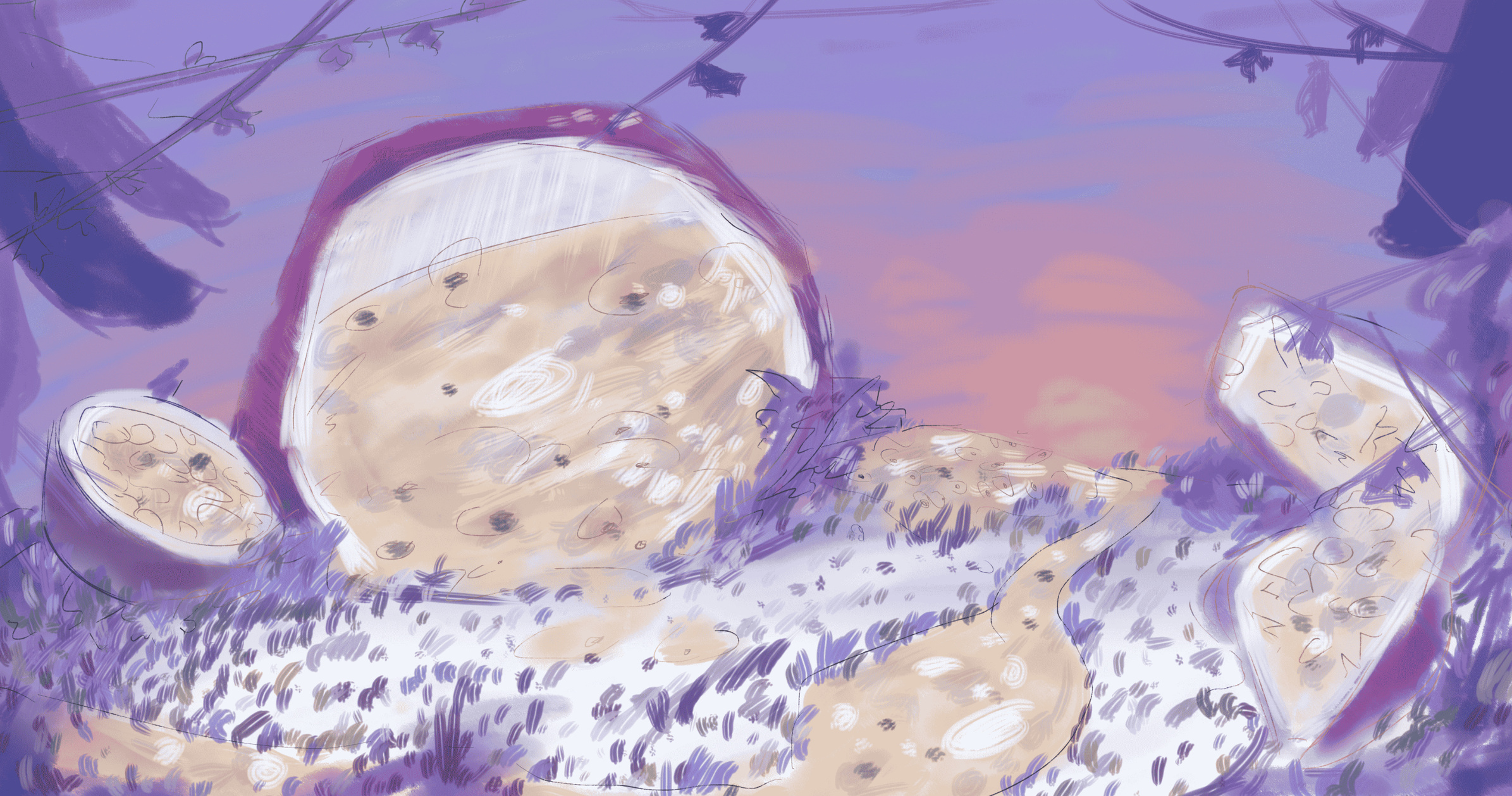 Background: The passionfruit themed area of the planet.